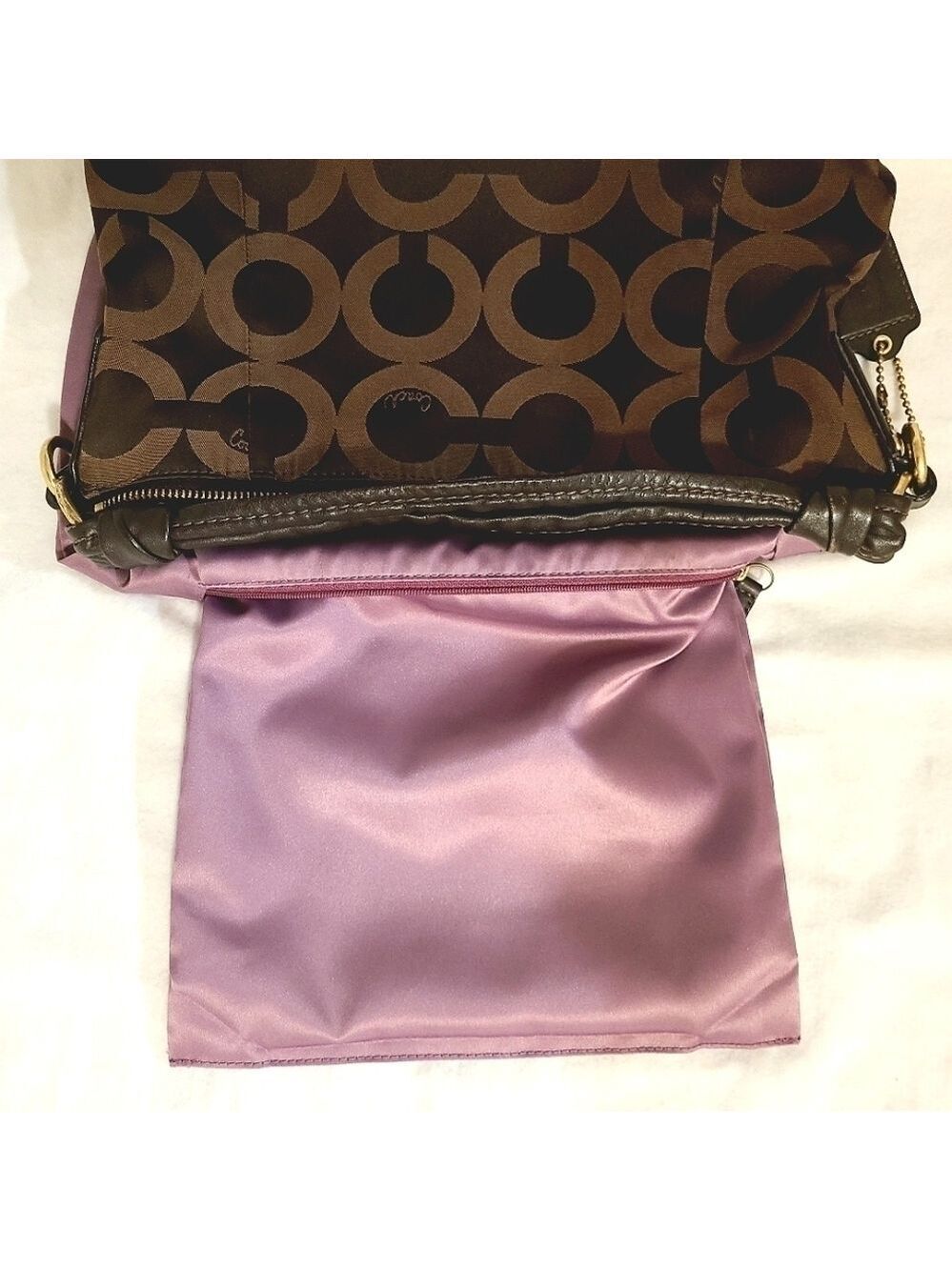Coach Kristin Y2K Op Art Hobo Signature Monogram Shoulder Bag Chocolate Brown - Picture 11 of 16